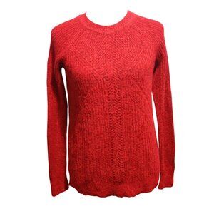APT.9 Small Womens Sweater Red Sparkle Textured Pullover Holiday Knit Crewneck